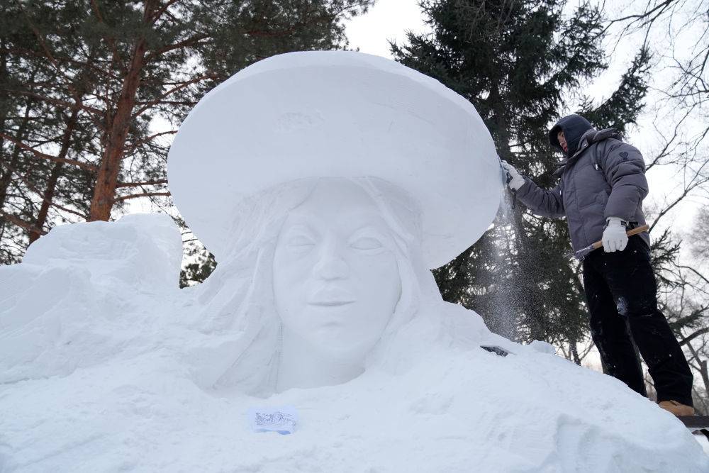 佳木斯黑悟空雪雕，自带苹果肌的雕塑艺术魅力